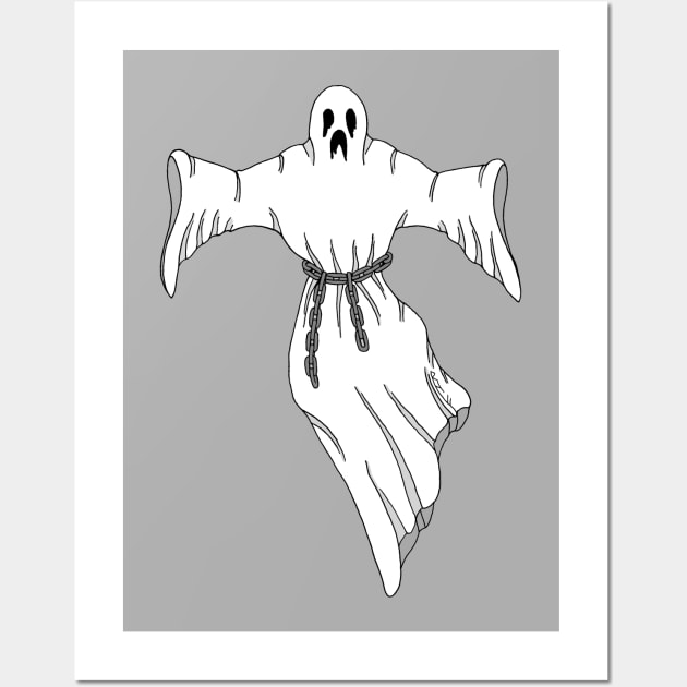 Spooky Chain-Rattling Ghost Wall Art by AzureLionProductions